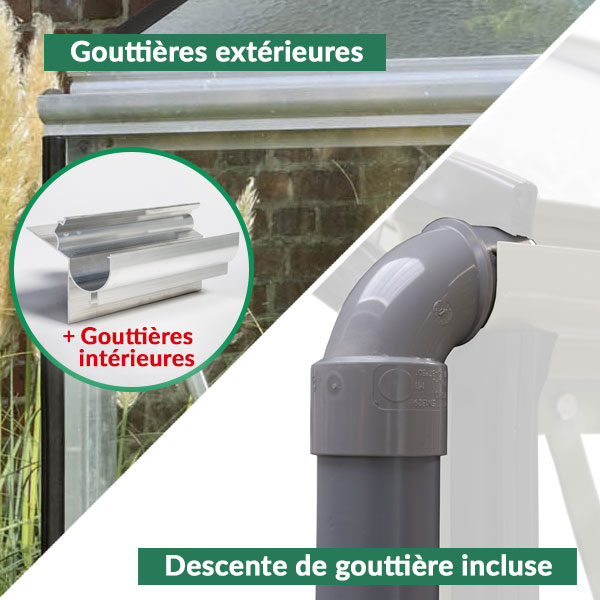 Porte façade avec fenêtre intégrée sur serre polycarbonate alvéolaire demi-lune