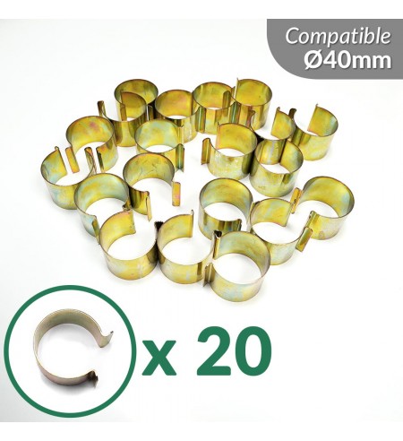 Lot De 40 Pinces Pour Serre - Compatible Tubes Ronds 8, 11 Et 13 Mm - En Plastique Vert - Fixation Facile Pour Bâches Et Filets