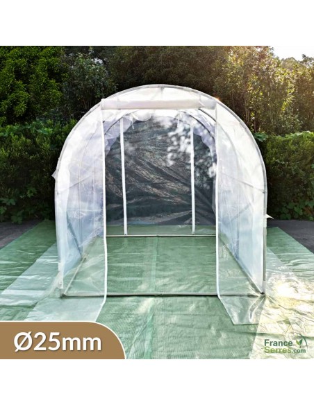 Serre tunnel de jardin 4m2 bâche transparente 150 microns 3 couches