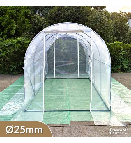 Serre tunnel de jardin 6m2 bâche transparente 150 microns 3 couches