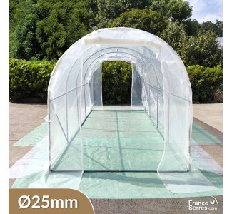 Serre tunnel de jardin 9m2 bâche transparente 150 microns 3 couches