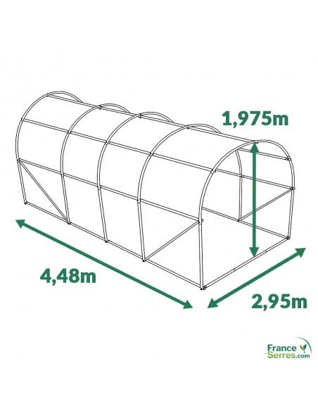 Dimensions serre tunnel de jardin 13,5m2 bâche transparente