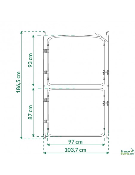 Porte fermière pour serre tunnel de 3m de large