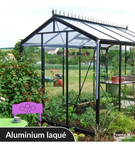 Serre de jardin en verre DROITE 6,91m² - Aluminium laqué