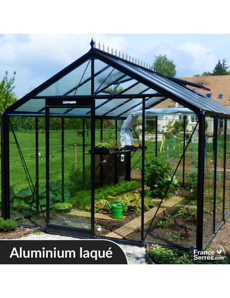 Serre de jardin en verre DROITE 13,62m² - Aluminium laqué