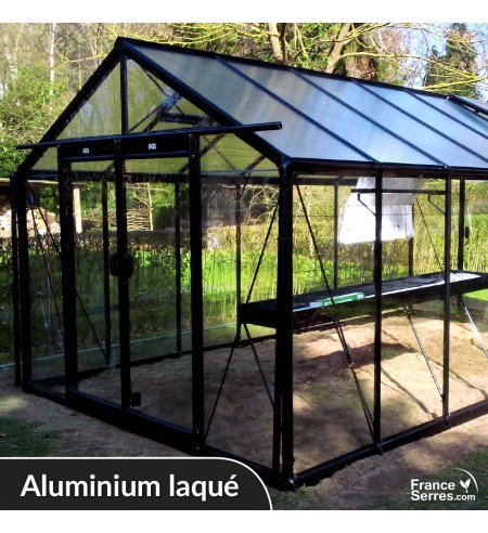 Serre de jardin en verre DROITE 15,88m² - Aluminium laqué