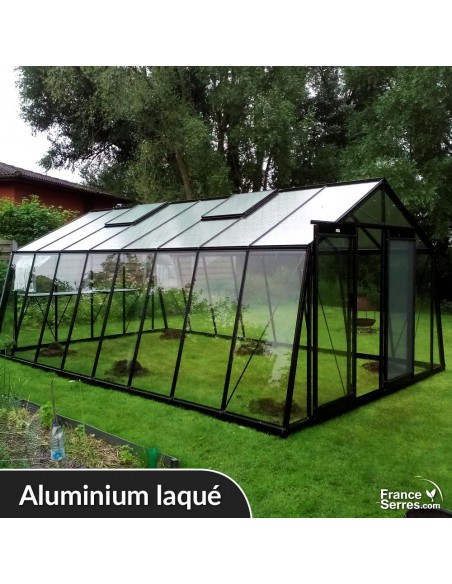 Serre de jardin en verre OBLIQUE 22,53m² - Aluminium laqué
