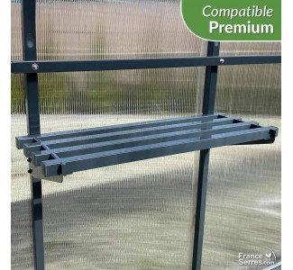 étagère suspendue 75cm pour serre polycarbonate premium grise anthracite