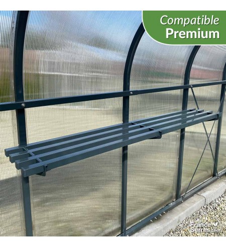 étagère suspendue 150cm grise pour serre polycarbonate premium