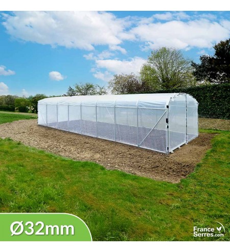 Serre tunnel avec pied droit 28m²