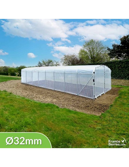 Serre tunnel avec pied droit 28m²