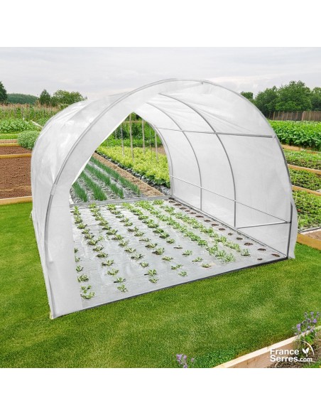 Serre tunnel de jardin de 9m² avec structure et bâche de corps