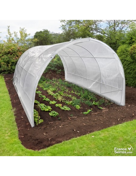 Serre tunnel de jardin de 12m² avec bâche translucide