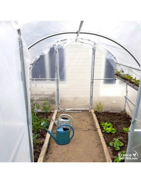 Serre tunnel de jardin avec portes