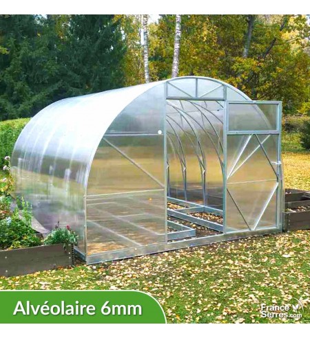 serre polycarbonate demi-lune 12m²