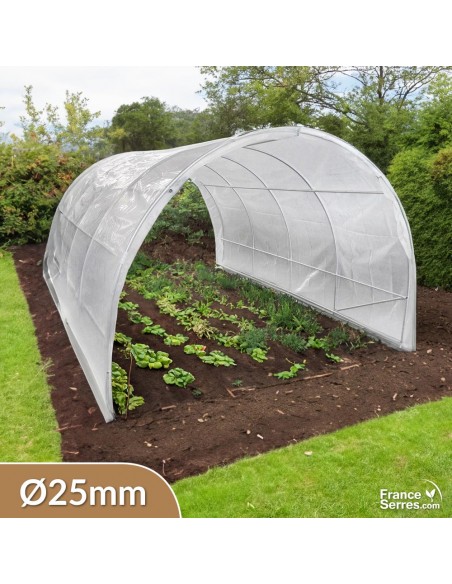 Serre tunnel de jardin de 12m² avec bâche translucide