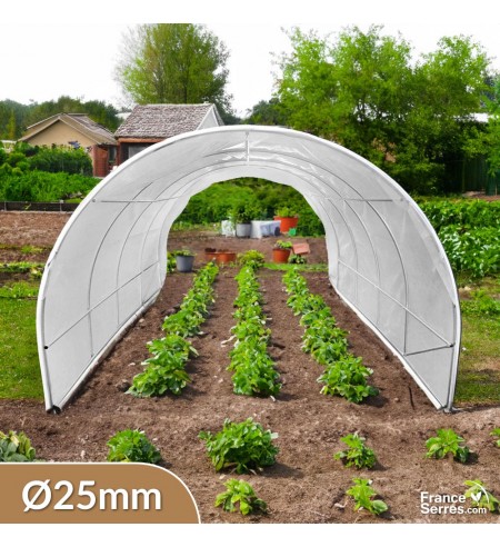 Serre tunnel de jardin de 18m² avec bâche translucide