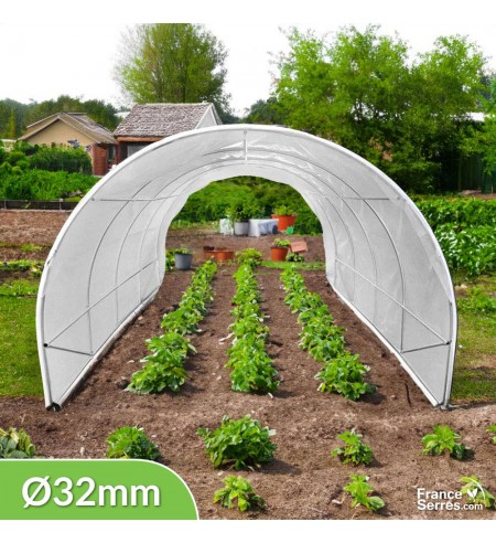 Serre tunnel modulable de 18m² avec bâche translucide traitée anti-UV et antibuée