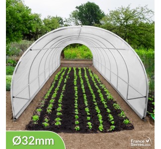 Serre tunnel de jardin de 24m² avec structure et bâche de corps translucide