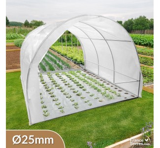 Serre tunnel de jardin de 9m² avec structure et bâche de corps