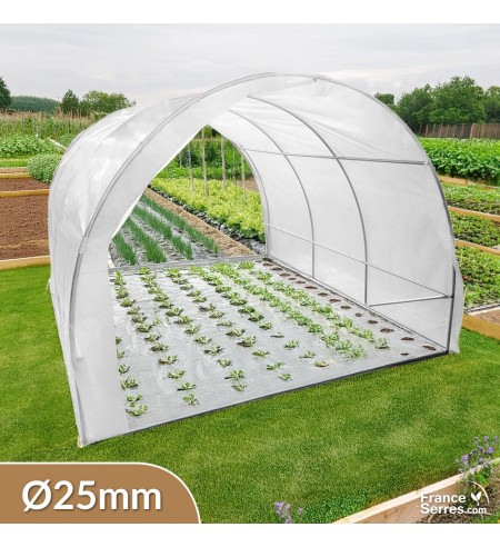 Serre tunnel de jardin de 9m² avec structure et bâche de corps