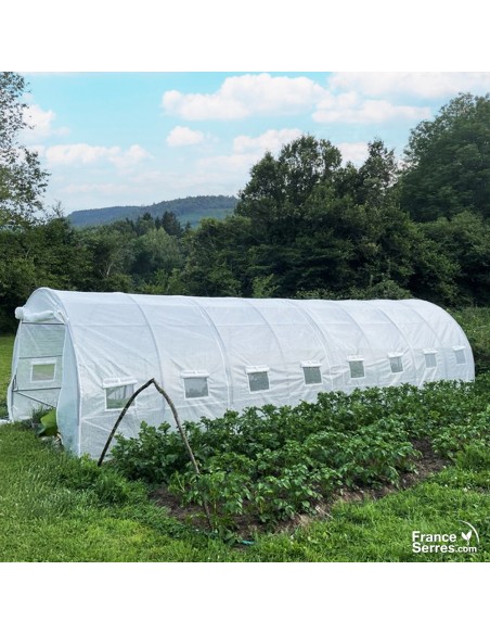 Serre tunnel de jardin avec fenêtres 24m²
