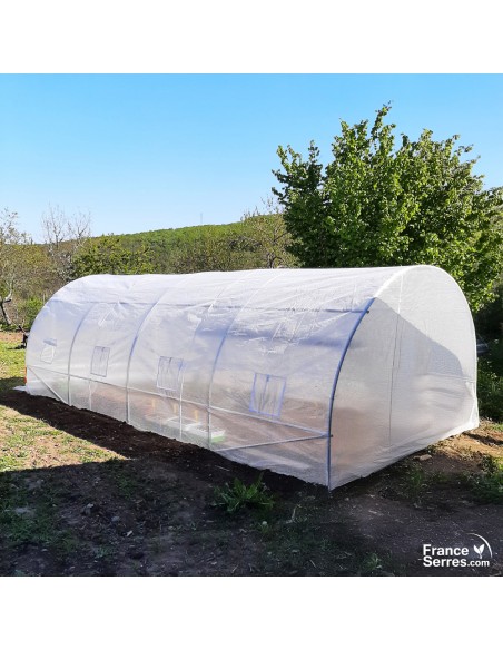Serre tunnel 18m² blanche