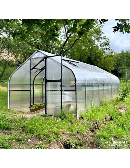 Serre Polycarbonate alvéolaire 18m² avec 2 portes à doubles battants Serre Polycarbonate alvéolaire 18m² avec 2 portes à doubles battants