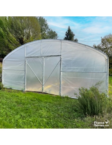 Serre tunnel de jardin PRO avec 2 doubles-portes 70m²
