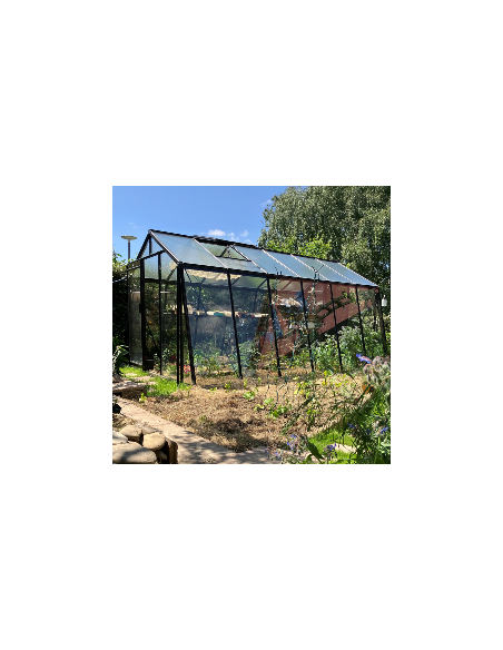 Serre de jardin en verre OBLIQUE 13,62m² - Aluminium laqué