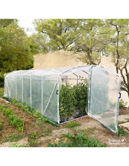 Serre de jardin avec pied droit et deux portes 18m²