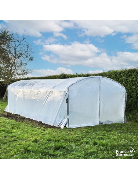 Tunnel de jardin avec pied droit et deux portes 18m²