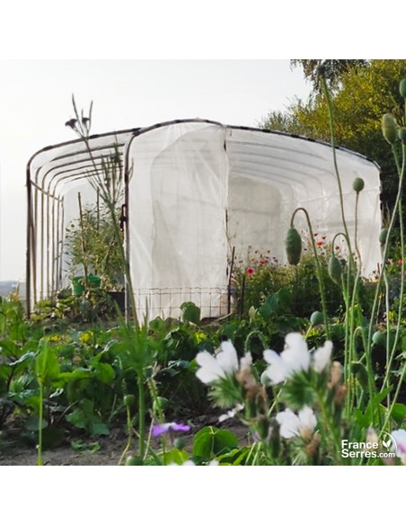 Serre tunnel avec pied droit 21m² avec   portes