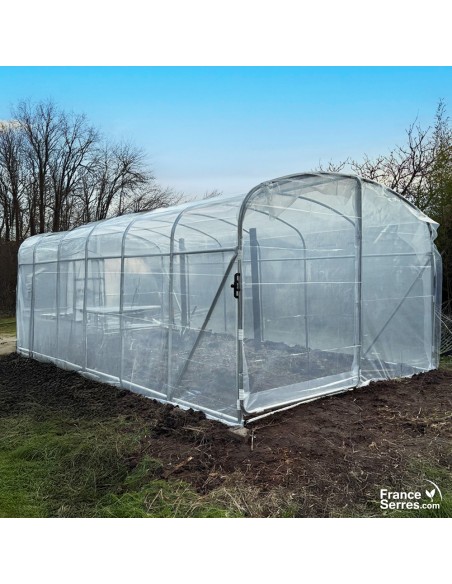 grande serre tunnel de jardin avec deux portes 21m2