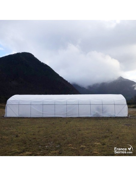 Serre tunnel professionnelle de 90m² avec bâche enroulable