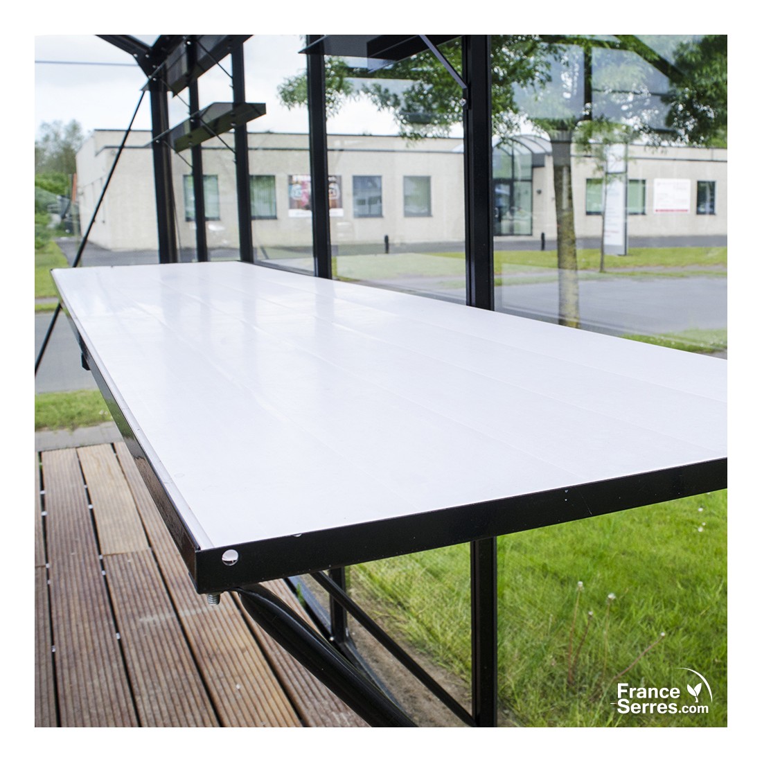 Large table de travail pour serres en verre Large table de travail pour serres en verre