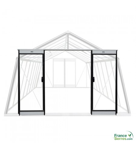 Porte supplémentaire de face avant de serre en verre ACD montée sur rails Porte supplémentaire de face avant de serre en verre ACD montée sur rails