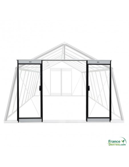 Porte supplémentaire de face avant de serre en verre ACD montée sur rails Porte supplémentaire de face avant de serre en verre ACD montée sur rails