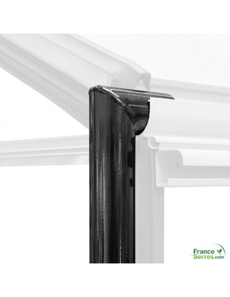 Descente d'eau en aluminium pour l'évacuation d'eau de votre serre en verre ACD Descente d'eau en aluminium pour l'évacuation d'eau de votre serre en verre ACD