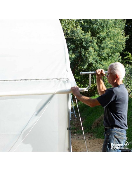 Serre professionnelle avec côtés enroulables 48m²