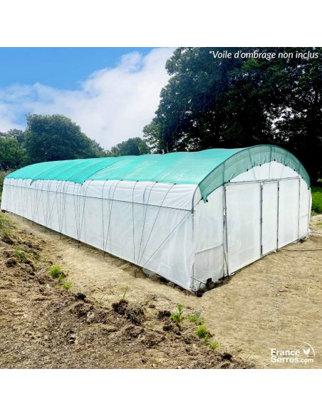 Serre pro 90m² avec bâche enroulable