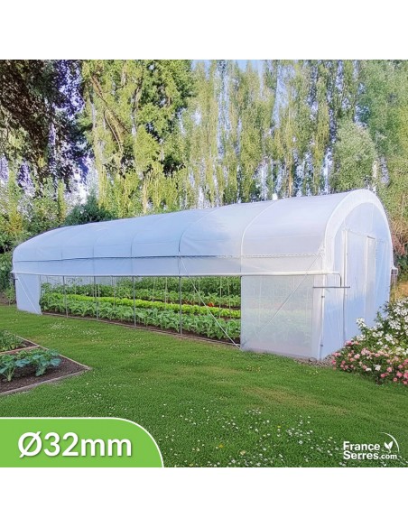 Serre pro 60m² avec bâche enroulable