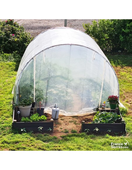Serre tunnel de jardin de 9m² avec 2 portes enroulables