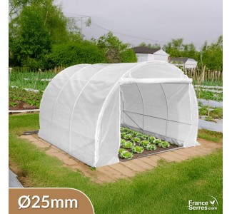 Serre tunnel de jardin de 9m² avec 2 pignons comportant des portes