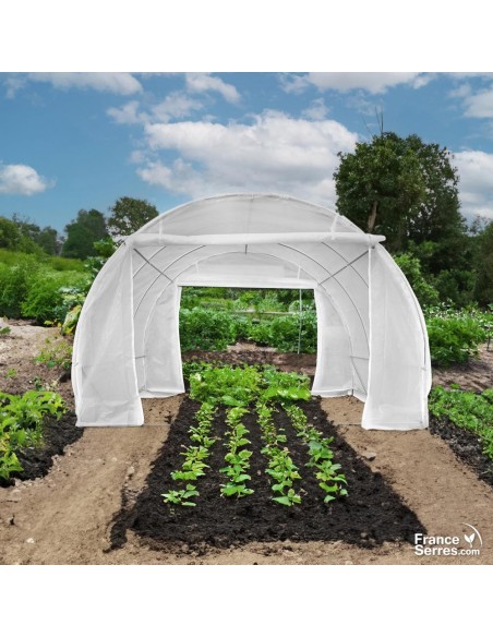 Serre tunnel de jardin de 9m² avec 2 portes enroulables