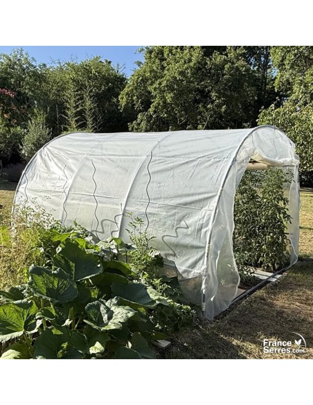 Serre tunnel demi lune Eco de 9m²  avec 2 portes enroulables, configuration modulable