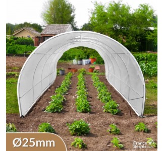 Serre tunnel de jardin de 18m² avec bâche translucide