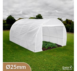Serre tunnel de jardin de 12m² modulée avec deux portes enroulables