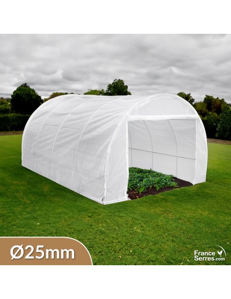 Serre tunnel de jardin de 12m² modulée avec deux portes enroulables