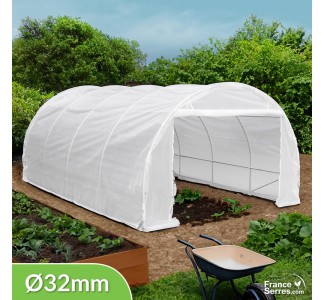 Serre tunnel demi-lune Eco "Plus" de 18m² modulable avec structure de 32 mm